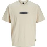 Jack & Jones JCOPACER BRANDING PRINT T Beyaz Erkek Kısa Kol T-Shirt - Vizon