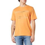 Jack & Jones Jcoriot Tee Ss Crew Neck FST Tangerine Erkek T-shirt
