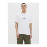 Jack & Jones JCOSAGO Erkek Kısa Kollu Tişört – Bisiklet Yaka, Slub Doku, Logolu Modern Tasarım