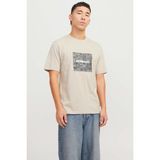 Jack & Jones Jcotarmac Camo Front Tee Ekru Erkek Kısa Kol T-Shirt - Bej