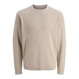 JACK & JONES JCOTIER Bisiklet Yaka Triko Kazak, L, 12283452, Desert Taupe, Erkek
