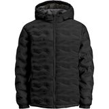 Jack & Jones Jcowın Quılted Erkek Siyah Mont 12250429-Black Kapüşonlu Günlük Stil - 2XL