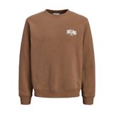 Jack & Jones JJAERO SWEAT CREW NECK Bisiklet Yaka Sweatshirt, S, 12298492, Cocoa Detail:Small print, erkek