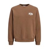 Jack & Jones JJAERO SWEAT CREW NECK Sweatshirt, XXL, 12298492, Cocoa Detail:Small print, erkek