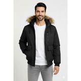 Jack & Jones Jjcharlıe Detachable Faux Fur Bomber Erkek Mont Siyah 12279474 - Black