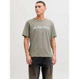 Jack & Jones Jjdevın Daytona Prınt Tee Gri Erkek T-Shirt 12290173 - XL