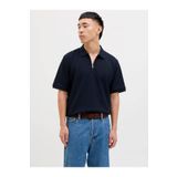 Jack & Jones Jjeaustın Zıp Polo Ss Sn Lacivert Erkek T-shirt 12279177
