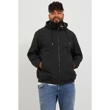 Jack & Jones Jjebasic Büyük Beden Suya Dayanıklı Kapüşonlu Softshell Mont Erkek Mont 12236331 - Siyah - 6XL