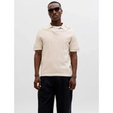 Jack & Jones Jjebradley Knit Split Neck Ss Sn Erkek T-Shirt - Krem - 2XL
