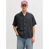 Jack & Jones Jjebreeze Lınen Blend Resort Shırt Siyah Erkek Gömlek 12288594 - XL