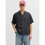 Jack & Jones Jjebreeze Lınen Blend Resort Shırt Siyah Erkek Gömlek 12288594 - XL