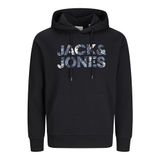 JACK & JONES JJEBRYAN CORP LOGO SWEAT HOOD NOOS Erkek Kapüşonlu Sweatshirt, Black, M