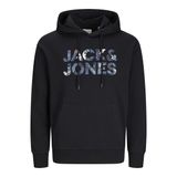 JACK & JONES JJEBRYAN CORP LOGO SWEAT HOOD NOOS Erkek Kapüşonlu Sweatshirt, Black, S