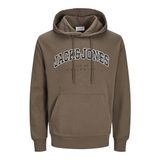 JACK & JONES JJECALEB VARSITY SWEAT HOOD NOOS Erkek Sweatshirt, Canteen, S