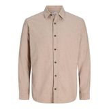 JACK & JONES JJECLASSIC MELANGE SHIRT L/S NOOS Erkek Gömlek Oatmeal XL