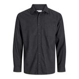JACK & JONES JJECLASSIC MELANGE SHIRT L/S SN PLS Erkek Gömlek Dark Grey Melange EU2XL US1L