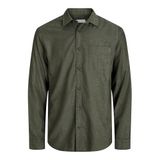 JACK & JONES JJECLASSIC MELANGE SHIRT L/S SN PLS Erkek Gömlek Rosin EU2XL US1L
