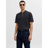 Jack & Jones Jjeemıl Knıt Zıp Polo Ss Sn Erkek Gömlek 12288260 Black - XL