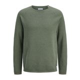 JACK & JONES JJEHILL erkek örgü kazak yuvarlak yaka basic uzun kollu süveter pamuk tişört, Laurel Wreath., M