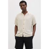 Jack & Jones JJEJEFF SOLID RESORT SHIR Bej Erkek Uzun Kollu Gömlek - 2XL