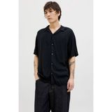 Jack & Jones JJEJEFF SOLID RESORT SHIR Siyah Erkek Uzun Kollu Gömlek - XL