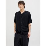 Jack & Jones JJEJEFF SOLID RESORT SHIR Siyah Erkek Uzun Kollu Gömlek