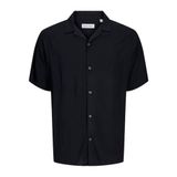 JACK & JONES JJEJEFF SOLID RESORT SHIRT S/S SN Erkek Gömlek, Black, M