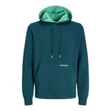 JACK & JONES JJELEGACY SWEAT HOOD NOOS Erkek Sweatshirt, Deep Teal, M