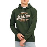 JACK & JONES JJELOGO SWEAT HOOD 2 COL 24/25 NOOS Erkek Sweatshirt, Kombu Green, S