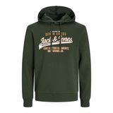 JACK & JONES JJELOGO SWEAT HOOD 2 COL 24/25 NOOS Erkek Sweatshirt, Kombu Green, XXL