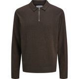 Jack & Jones Jjemıl Triko Yarım Fermuarlı Kazak 12268210 - Kahverengi - XL