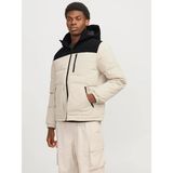 Jack & Jones Jjeotto Krem Erkek Şişme Mont Kapüşonlu Cepli Günlük Stil M Beden