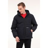 Jack & Jones Jjeotto Puffer Jacket Sn Kapüşonlu Lacivert Erkek Mont XL Rüzgar Geçirmez Özellik