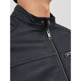 Jack & Jones Jjerocky Erkek Deri Ceket 12147218 - Black