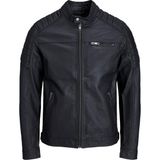 Jack & Jones Jjerocky Trendy Erkek Pu Deri Mont Siyah 12147218 V2 - 2XL