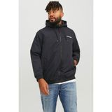 Jack & Jones JJERUSH HOOD BOMBER NOOS Siyah Erkek Ceket Regular Kalıp ve Dokuma Kumaş Özellikli - 6XL