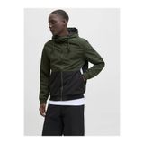 Jack & Jones Jjerush Hood Bomber Noos Siyah-Yeşil Erkek Mont 12200208