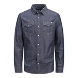 JACK & JONES JJESHERIDAN SHIRT L/S NOOS Erkek Kot gömlek, Mavi, S