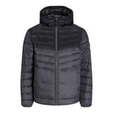 JACK & JONES JJESPRINT PUFFER HOOD NOOS Erkek Kapitone Ceket, Koyu Gri, S