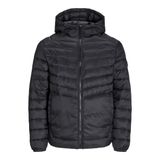 JACK & JONES JJESPRINT PUFFER HOOD NOOS Erkek Kapitone Ceket, Siyah, L