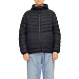 JACK & JONES JJESPRINT PUFFER HOOD NOOS Erkek Kapitone Ceket, Siyah, S
