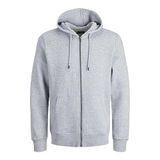 Jack & Jones Jjestar Basic Sweat Zip Hood Noos Light Grey Melanj Erkek Sweatshirt