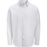 Jack & Jones Jjesummer Linen Blend Erkek Keten Karışımlı Uzun Kollu Gömlek Yazlık - Beyaz