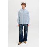 Jack & Jones Jjesummer Linen Blend Erkek Keten Karışımlı Uzun Kollu Gömlek Yazlık - Mavi