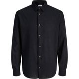 Jack & Jones Jjesummer Linen Blend Erkek Keten Karışımlı Uzun Kollu Gömlek Yazlık - Siyah - XL