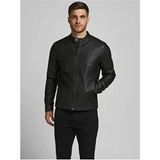 Jack & Jones Jjewarner Jacket Noos Erkek Deri Mont Black Uzun Kol Klasik Yaka Regular Fit - Siyah