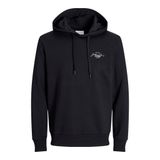 JACK & JONES JJFERRIS SWEAT HOOD Erkek Sweatshirt, Siyah, L