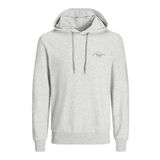 JACK & JONES JJFERRIS SWEAT HOOD Erkek Sweatshirt, White Melange, L