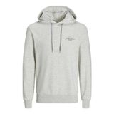 JACK & JONES JJFERRIS SWEAT HOOD Erkek Sweatshirt, White Melange, S