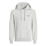 JACK & JONES JJFERRIS SWEAT HOOD Erkek Sweatshirt, White Melange, XL